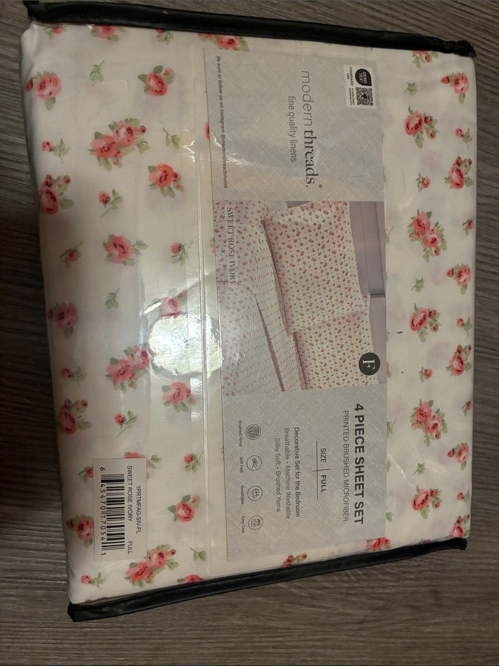 Modern Threads Pink Rose Full Sheet Set - Floral Bedding - Picture 2 of 6